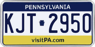 PA license plate KJT2950
