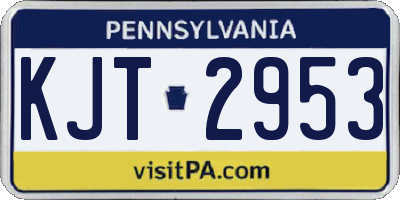 PA license plate KJT2953