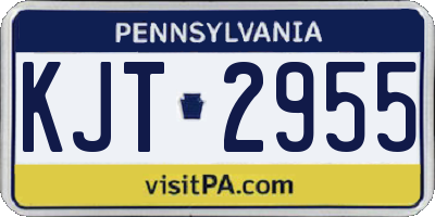 PA license plate KJT2955
