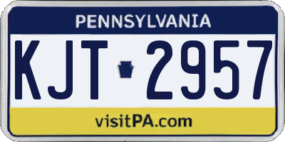 PA license plate KJT2957