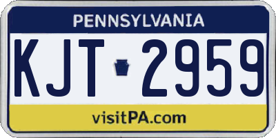PA license plate KJT2959