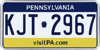 PA license plate KJT2967