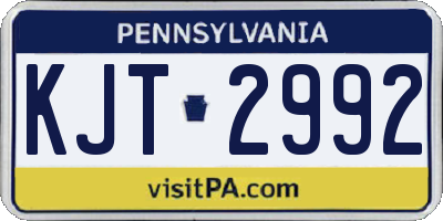 PA license plate KJT2992