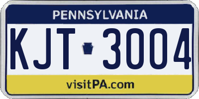 PA license plate KJT3004