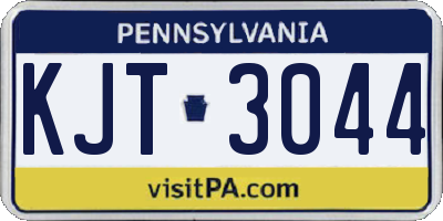 PA license plate KJT3044