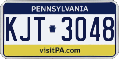 PA license plate KJT3048