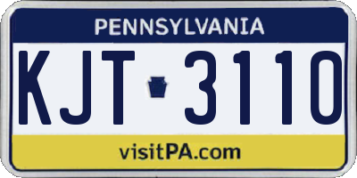 PA license plate KJT3110