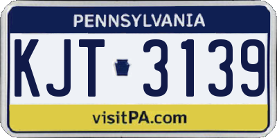 PA license plate KJT3139