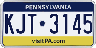 PA license plate KJT3145