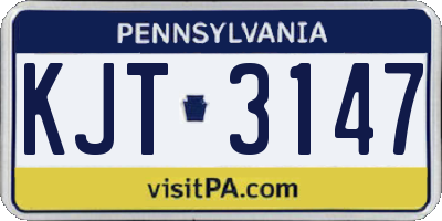 PA license plate KJT3147