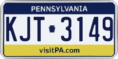 PA license plate KJT3149