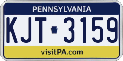 PA license plate KJT3159