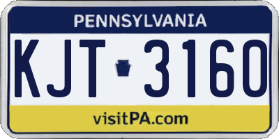 PA license plate KJT3160