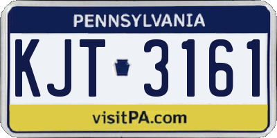 PA license plate KJT3161