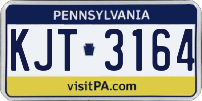 PA license plate KJT3164