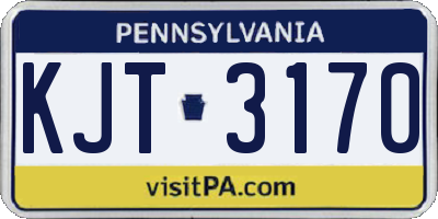 PA license plate KJT3170