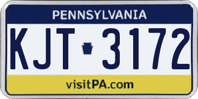 PA license plate KJT3172