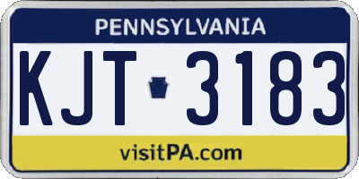 PA license plate KJT3183