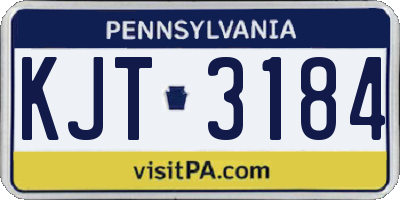 PA license plate KJT3184