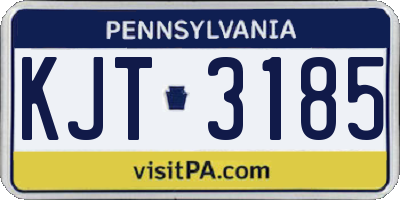PA license plate KJT3185