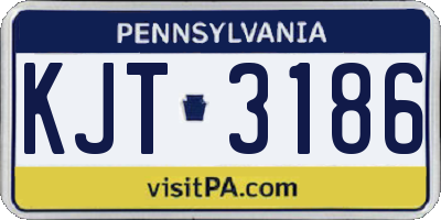 PA license plate KJT3186