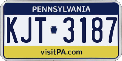PA license plate KJT3187