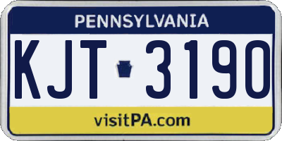 PA license plate KJT3190