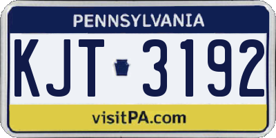 PA license plate KJT3192