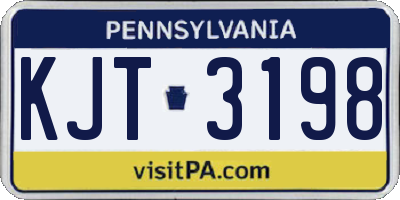 PA license plate KJT3198