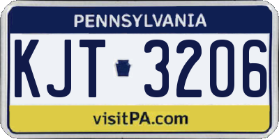 PA license plate KJT3206