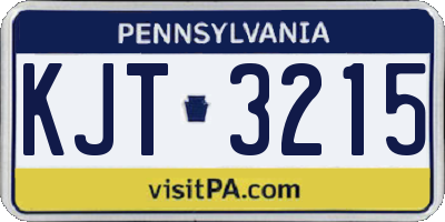 PA license plate KJT3215