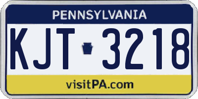 PA license plate KJT3218