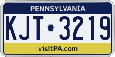 PA license plate KJT3219