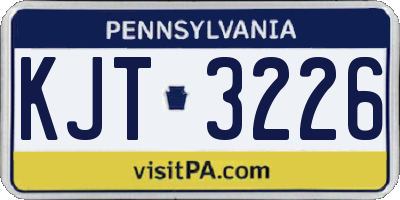 PA license plate KJT3226