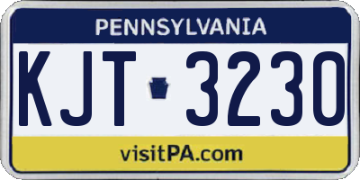 PA license plate KJT3230