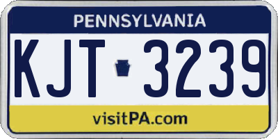 PA license plate KJT3239
