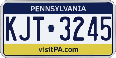 PA license plate KJT3245