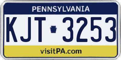PA license plate KJT3253
