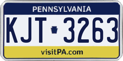 PA license plate KJT3263