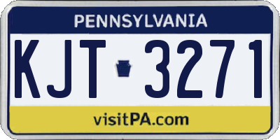 PA license plate KJT3271
