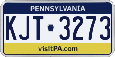 PA license plate KJT3273