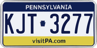 PA license plate KJT3277