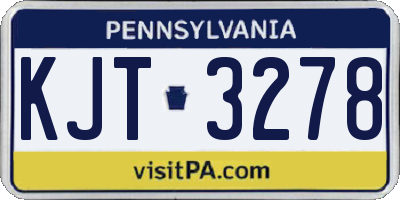 PA license plate KJT3278