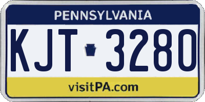 PA license plate KJT3280