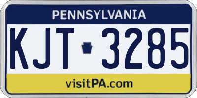 PA license plate KJT3285