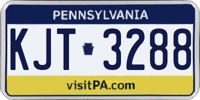 PA license plate KJT3288