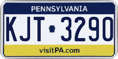 PA license plate KJT3290