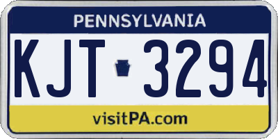 PA license plate KJT3294