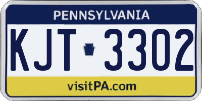 PA license plate KJT3302