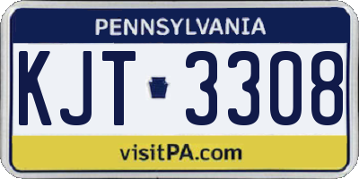 PA license plate KJT3308